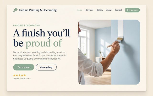 Fairline Painting & Decorating website, built by The Start-Up Academy